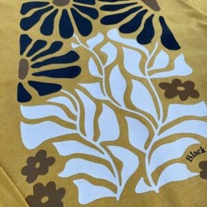 RETRO FLOWERS MUSTARD LONG SLEEVE TEE